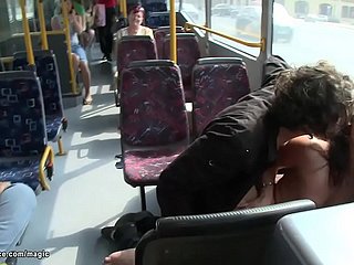 Limits Euro slut fucked down public bus