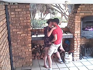 Spycam: CC TV Self Potables Catering Couple Couple ร่วมเพศบนระเบียงด้านหน้าของ Morality Assisting