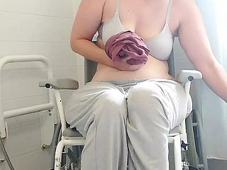 Paraplegic pitch-dark Purplewheelz British milf peeing concerning the shower