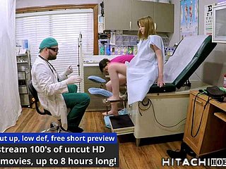 Nieśmiała fasola Daisy wykonana do masturbacji przed doktorem Tampa Pielęgniarka Aria Nicole podczas obowiązkowego nowego studenta Fizycznego filmu