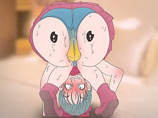 Piplup trên mông của Bulma! Pokemon và Hideousness Prom Anime Hentai (Phim hoạt hình 2D Sex) khiêu dâm